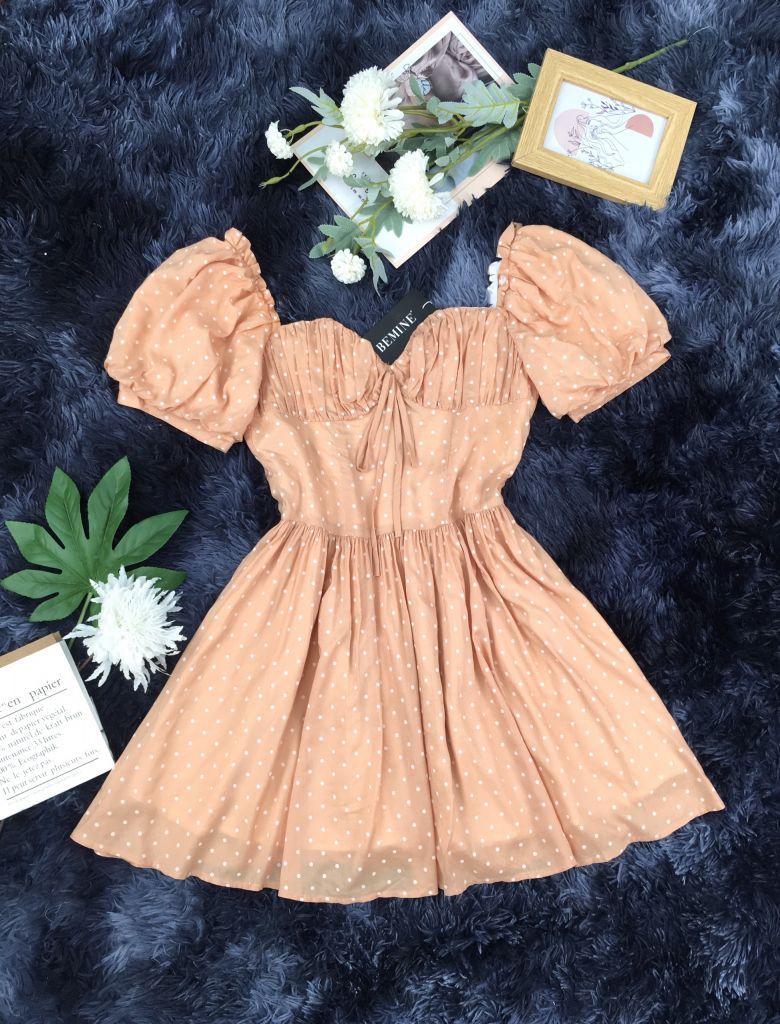 UT112CAM - Đầm xòe tay bí