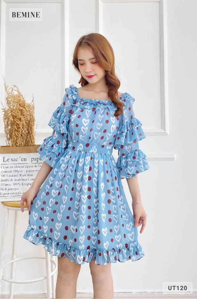 UT120XANH - Đấm chấm bi tim bẹt vai