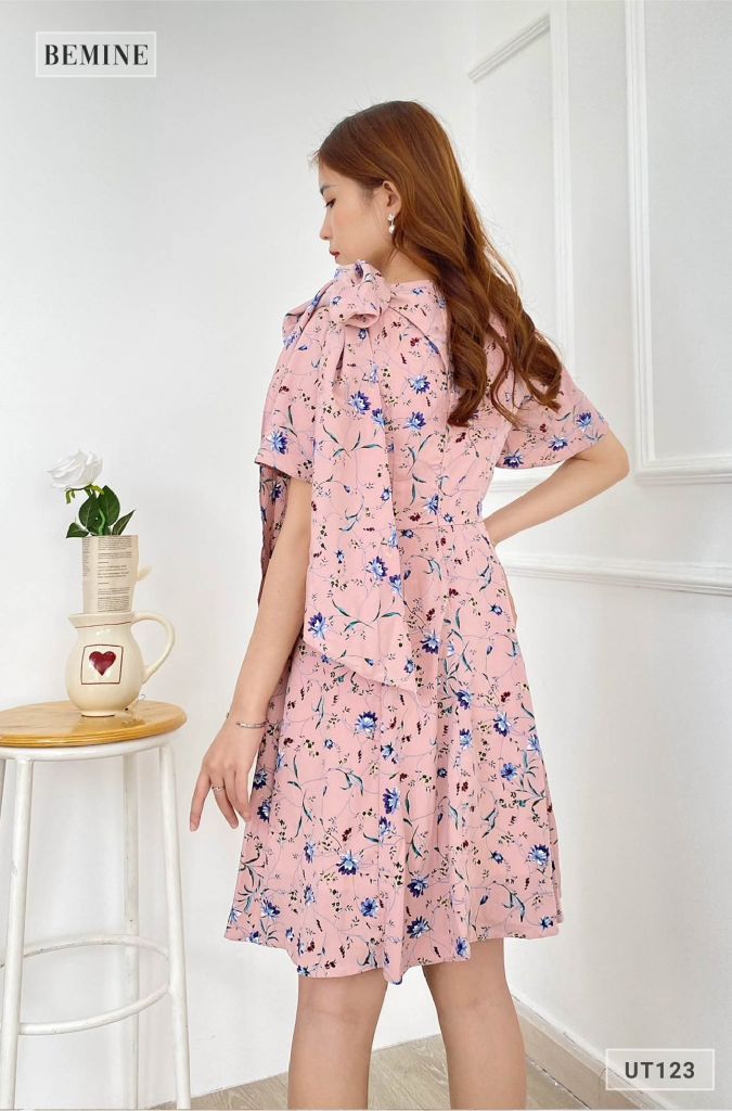 UT123TIM - Đầm nơ vai khoét ngựcV
