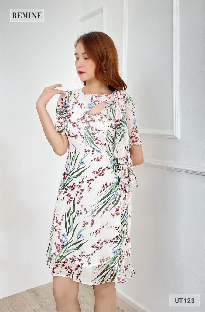 UT123TRANG - Đầm nơ vai khoét ngực