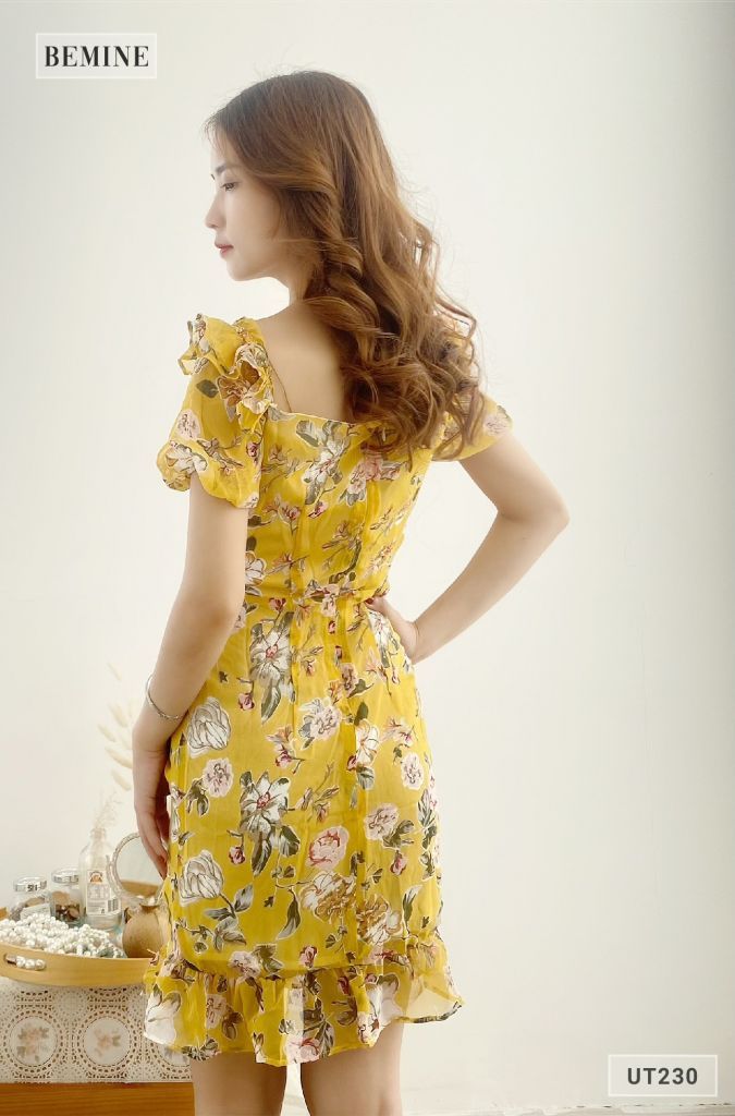 UT230VANG - Đầm bông đuôi cá