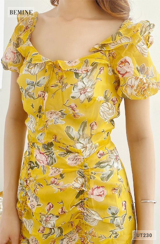UT230VANG - Đầm bông đuôi cá