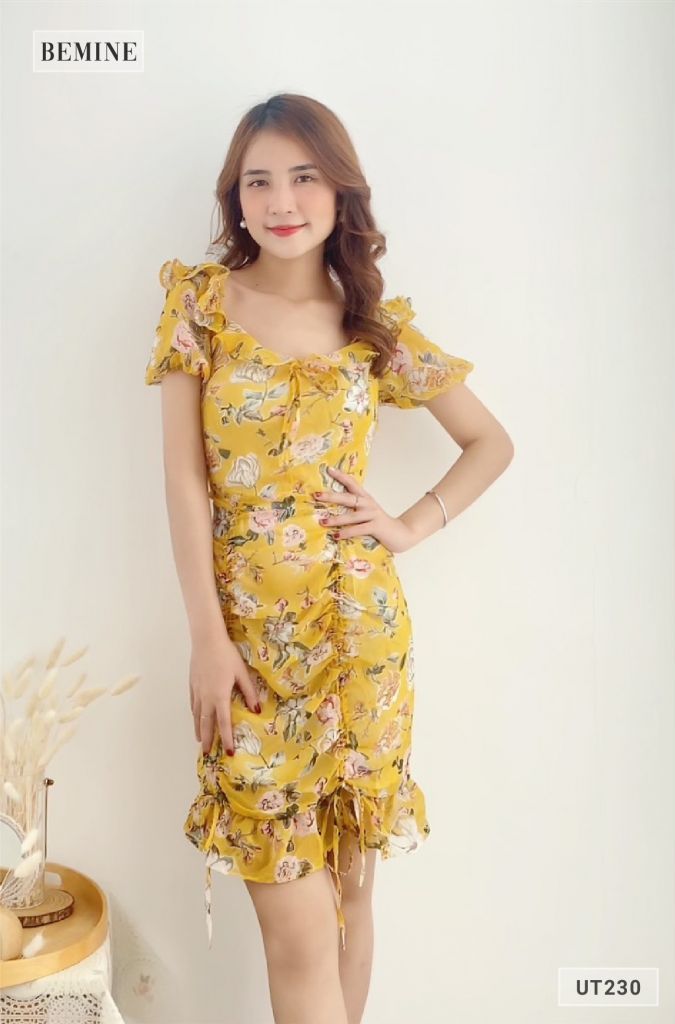 UT230VANG - Đầm bông đuôi cá
