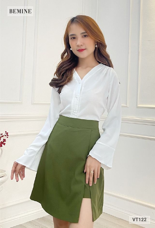 VT122REU - Chân váy 2 tà sẻ