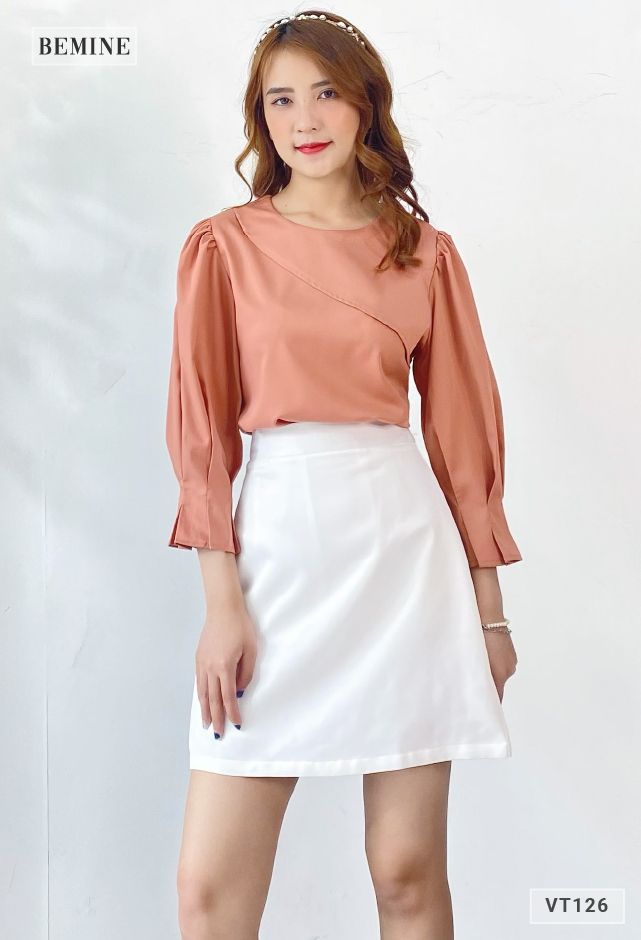 VT126TRANG - Chân váy chữ A form ngắn