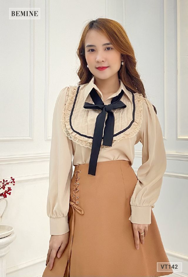 VT142NAU - Chân váy ngắn dây rút