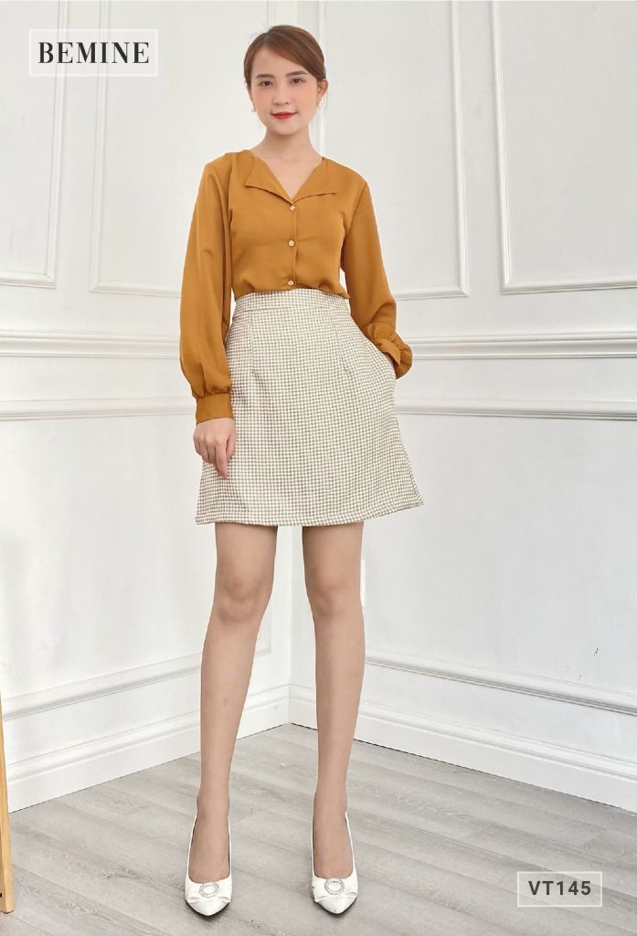 VT145NAU - Chân váy chữ A