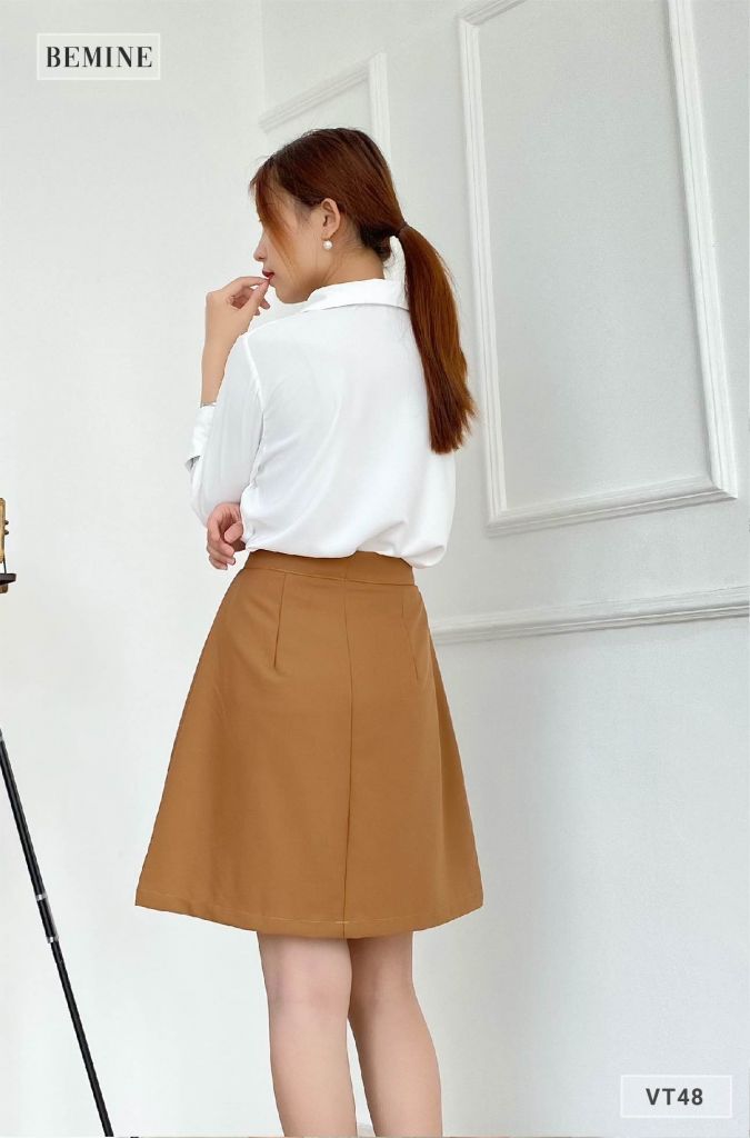 VT48NAU - Chân váy chỉ nổi 2 túi