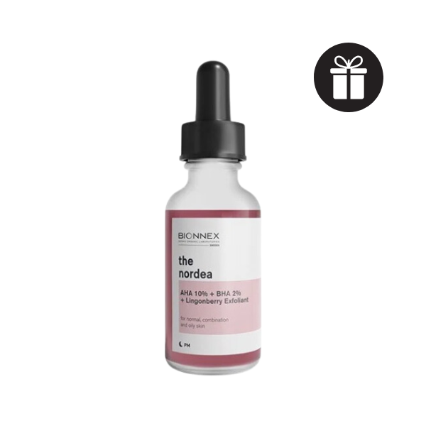 (GIẢM GIÁ 25%) Tinh Chất Trẻ Hóa Cho Da Dầu Mụn Bionnex The Nordea AHA 10% + BHA 2% + Lingonberry Exfoliant