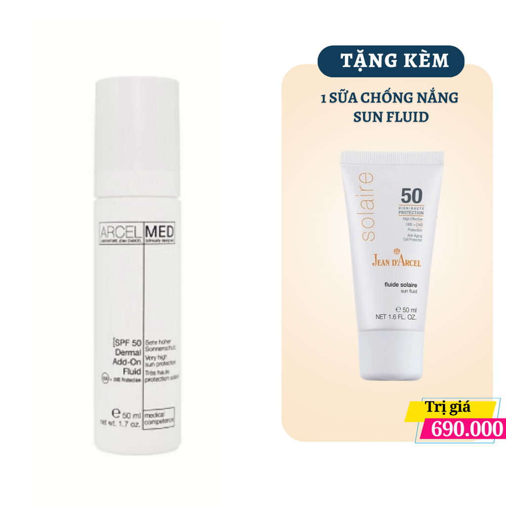 (KHUYẾN MẠI SỐC) Sữa Chống Nắng Ngăn Ngừa Lão Hóa Jean D'Arcel Dermal Add-On Fluid SPF50+