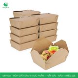  Hộp giấy kraft thực phẩm - Nắp gài - Nâu - Nhiều Size 