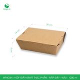  MFHD3N - Hộp giấy kraft thực phẩm - Nắp đậy - Nâu - 1200 ml 