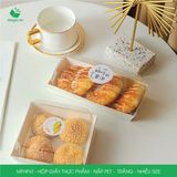  Hộp giấy kraft thực phẩm - Nắp PET - Trắng - Nhiều Size 