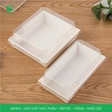  Hộp giấy kraft thực phẩm - Nắp PET - Trắng - Nhiều Size 