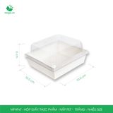  Hộp giấy kraft thực phẩm - Nắp PET - Trắng - Nhiều Size 