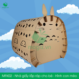  MFK02 - Nhà giấy carton lắp ráp cho bé - Hình con mèo 