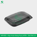  MFH203 - Hộp nhựa đế đen nắp trong HT203 - 26x19x5 cm 