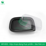  MFH203 - Hộp nhựa đế đen nắp trong HT203 - 26x19x5 cm 