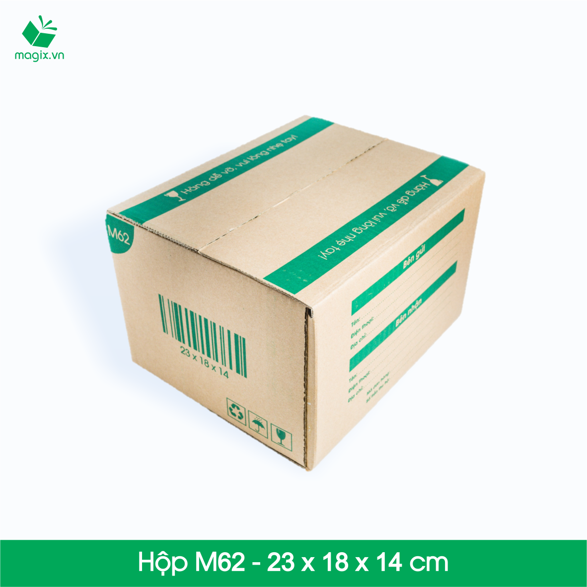 M62 - 23x18x14 cm - Thùng hộp carton