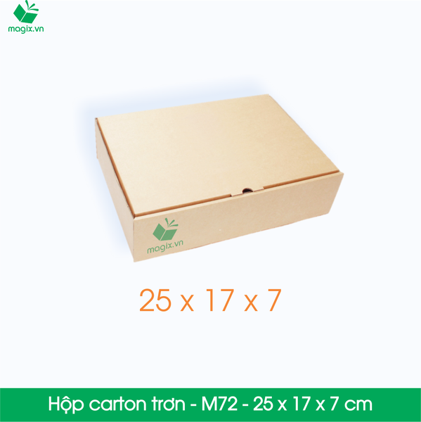 M72 - 25x17x7 cm - Thùng hộp carton trơn đóng hàng