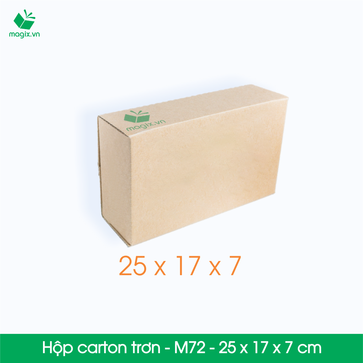 M72 - 25x17x7 cm - Thùng hộp carton trơn đóng hàng