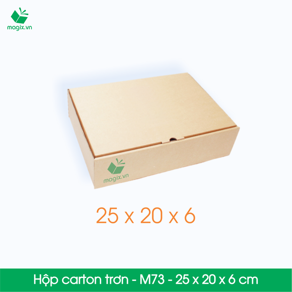 M73 - 25x20x6 cm - Thùng hộp carton trơn đóng hàng