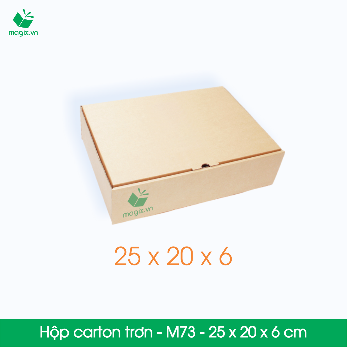 M73 - 25x20x6 cm - Thùng hộp carton trơn đóng hàng