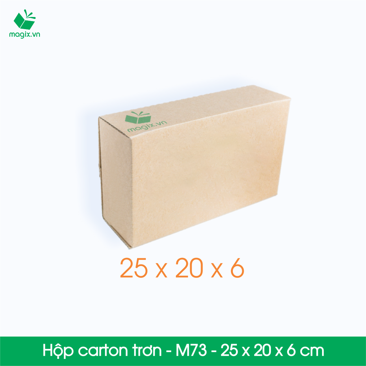 M73 - 25x20x6 cm - Thùng hộp carton trơn đóng hàng