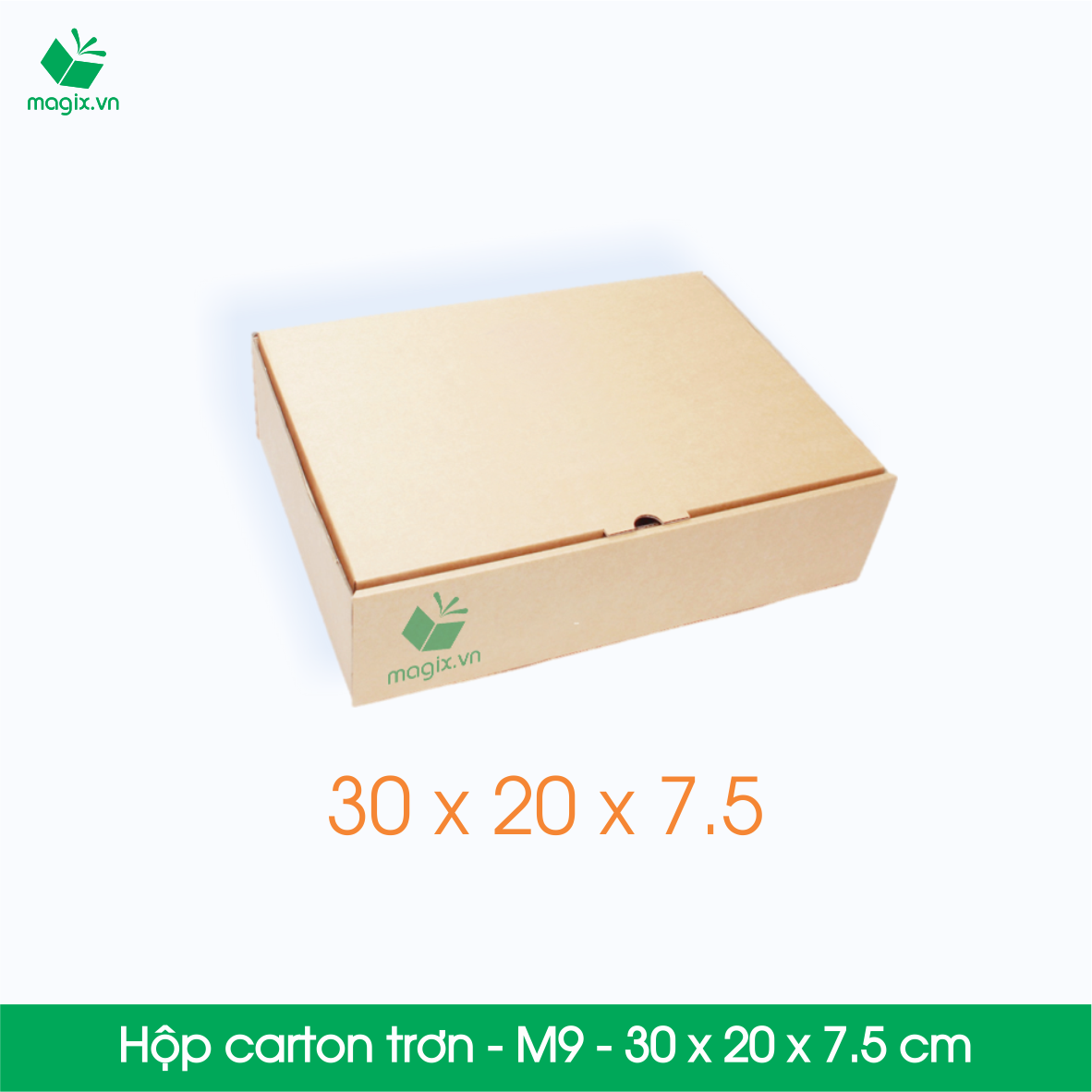 Hộp M9 - 30x20x7.5 cm - Thùng hộp carton trơn đóng hàng