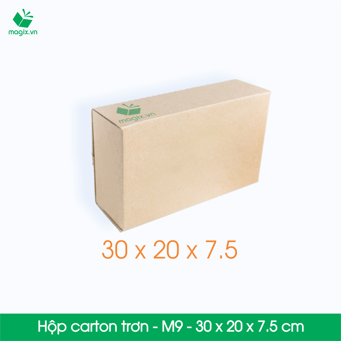 Hộp M9 - 30x20x7.5 cm - Thùng hộp carton trơn đóng hàng
