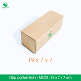  MC01 - 19x7x7 cm - Thùng hộp carton - Hộp cao trơn đóng hàng 