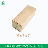  MC01 - 19x7x7 cm - Thùng hộp carton - Hộp cao trơn đóng hàng 