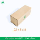  MC1 - 22x8x8 cm - Thùng hộp carton - Hộp cao trơn đóng hàng 