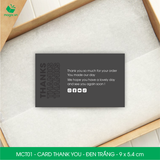  MCT01 - Card Thank you - Thiệp cảm ơn - C300 - Đen trắng - 9x5.4 cm [50 cái/pack] 