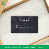  MCT02 - Card Thank you - Thiệp cảm ơn - C300 - Đen trắng - 9x5.4 cm  [50 cái/pack] 