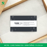  MCT03 - Card Thank you - Thiệp cảm ơn - C300 - Xanh trắng - 9x5.4 cm [50 cái/pack] 