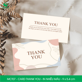  MCT - Card Thank you - Thiệp cảm ơn - C300 - In nhiều màu - 9x5.4 cm [50 cái/pack] 