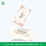  MCT07 - Card Thank you - Thiệp cảm ơn - C300 - In nhiều màu - 9x5.4 cm [50 cái/pack] 