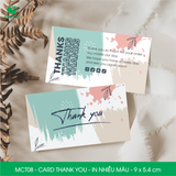  MCT08 - Card Thank you - Thiệp cảm ơn - C300 - In nhiều màu - 9x5.4 cm [50 cái/pack] 