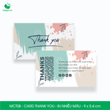  MCT08 - Card Thank you - Thiệp cảm ơn - C300 - In nhiều màu - 9x5.4 cm [50 cái/pack] 