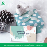  MCT08 - Card Thank you - Thiệp cảm ơn - C300 - In nhiều màu - 9x5.4 cm [50 cái/pack] 