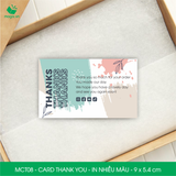  MCT08 - Card Thank you - Thiệp cảm ơn - C300 - In nhiều màu - 9x5.4 cm [50 cái/pack] 