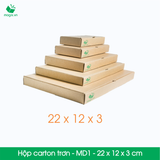  MD1 - 22x12x3 cm  - Thùng hộp carton - Hộp dẹt trơn đóng hàng 