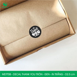  MDTT - Decal Thank You tròn 2.5cm - Nhiều màu [50 cái/pack] 