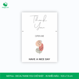  MDTV - Decal Thank You chữ nhật 10.5x7.5 cm - Nhiều màu [50 cái/pack] 