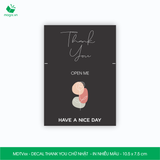  MDTV - Decal Thank You chữ nhật 10.5x7.5 cm - Nhiều màu [50 cái/pack] 