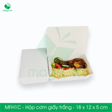  MFH1C - Hộp giấy trắng đựng đồ ăn - 18x12x5 cm 