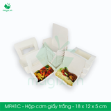  MFH1C - Hộp giấy trắng đựng đồ ăn - 18x12x5 cm 