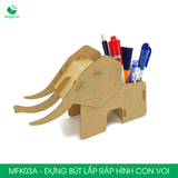  MFK03A - Đựng bút lắp ráp hình con voi bằng giấy carton 