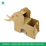  MFK03A - Đựng bút lắp ráp hình con voi bằng giấy carton 